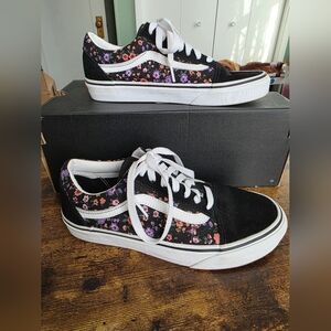 Vans Black Floral Sneakers